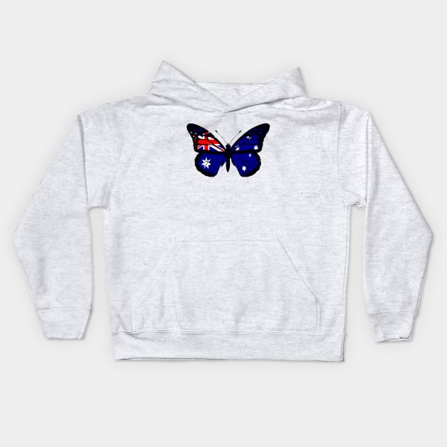 Australia Monarch Butterfly Flag of Australia To Celebrate Australia Day (Support Australia) Kids Hoodie by Mochabonk